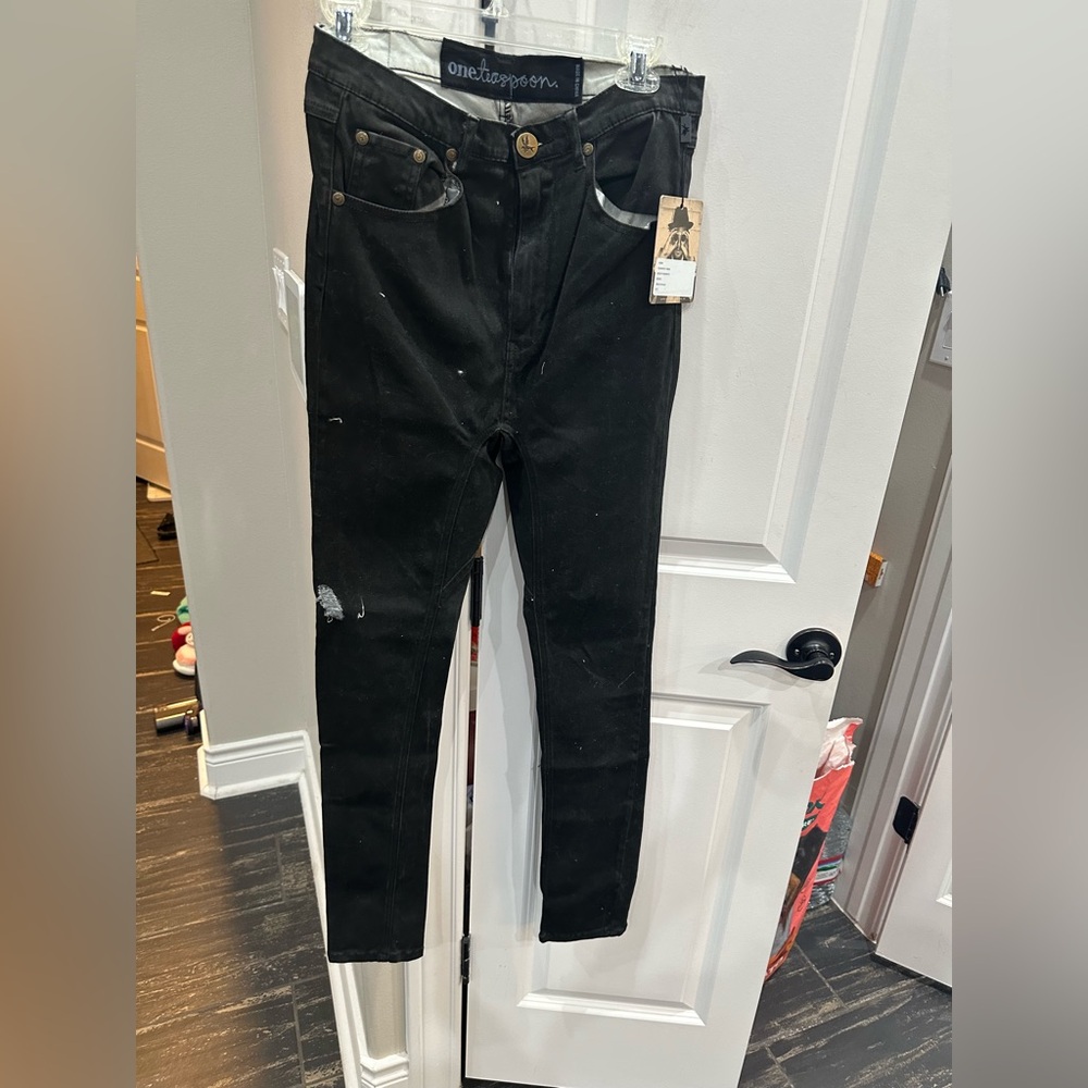 One Teaspoon Midnight Black Skinny Men's Jeans